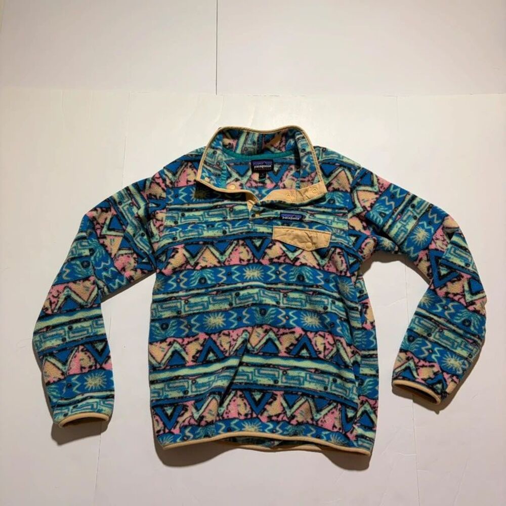 Patagonia Synchilla High Hopes Geo Pattern size small women's fleece sweater